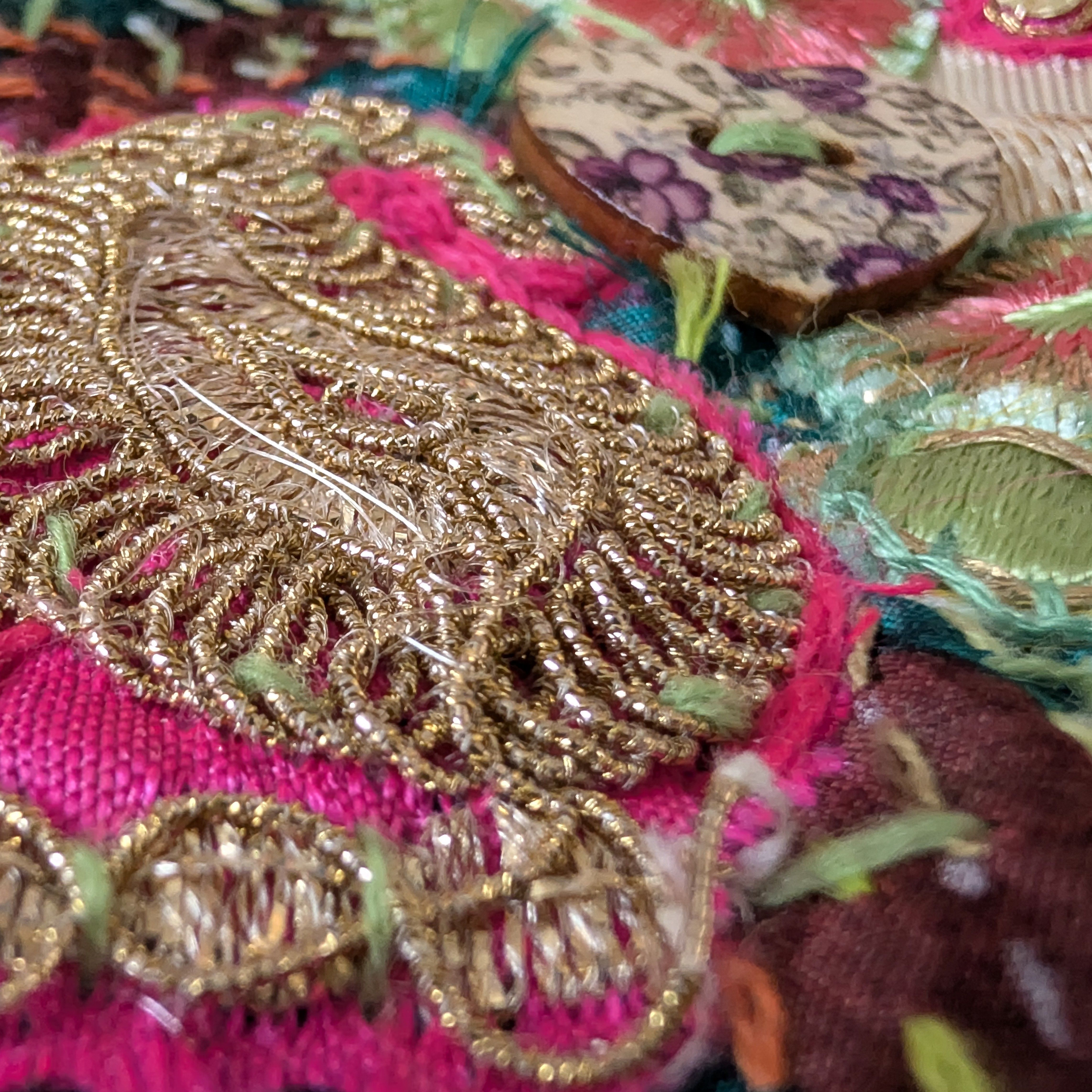 An example of the beautiful fabrics used in the pieces